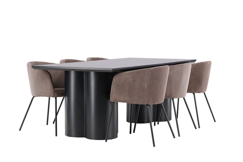 Olivia Matgrupp 210 cm Rektangulär med 6 Berit stolar - Möbler - Matplats - Matgrupp & matbord med stolar