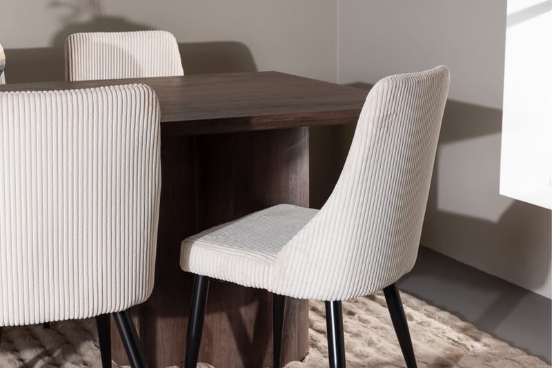 Olivia Matgrupp 210 cm Rektangulär med 6 Leone stolar - Mocca/Beige - Möbler - Matplats - Matgrupp & matbord med stolar