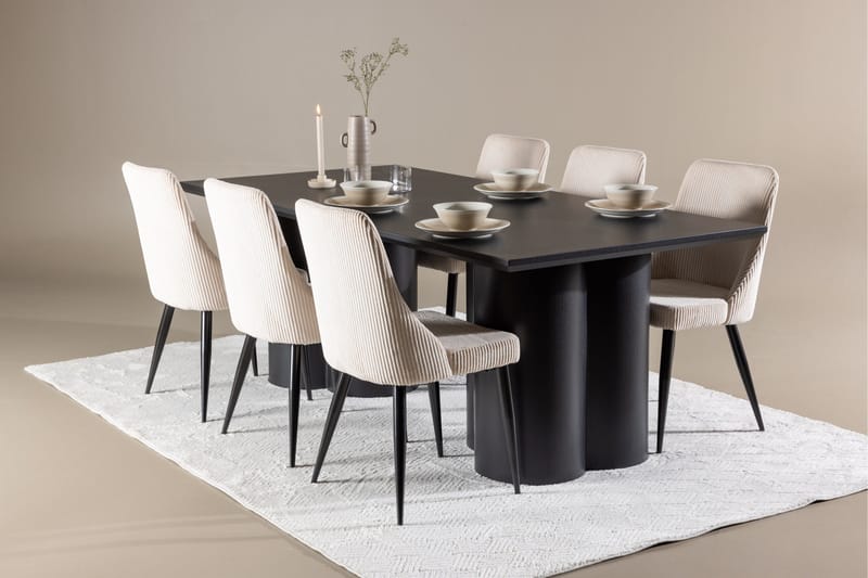 Olivia Matgrupp 210 cm Rektangulär med 6 Leone stolar - Möbler - Matplats - Matgrupp & matbord med stolar