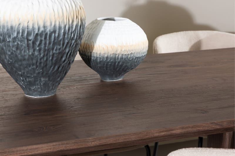 Olivia Matgrupp 210 cm Rektangulär med 6 Modesto stolar - Mocca/Beige - Möbler - Matplats - Matgrupp & matbord med stolar