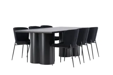 Olivia Matgrupp 210 cm Rektangulär med 6 Modesto stolar - Möbler - Matplats - Matgrupp & matbord med stolar