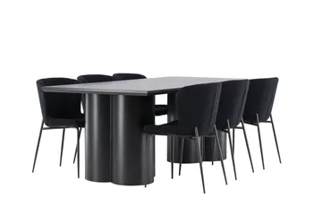 Olivia Matgrupp 210 cm Rektangulär med 6 Modesto stolar - Möbler - Matplats - Matgrupp & matbord med stolar