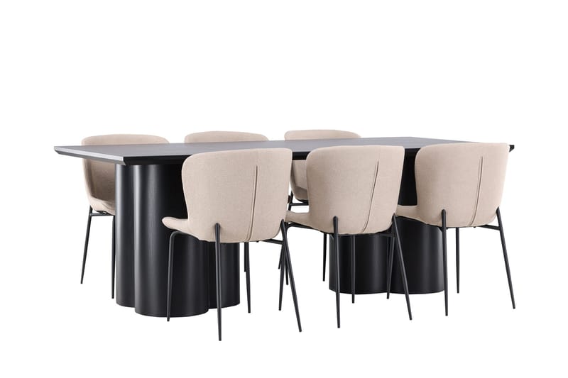 Olivia Matgrupp 210 cm Rektangulär med 6 Modesto stolar - Möbler - Matplats - Matgrupp & matbord med stolar