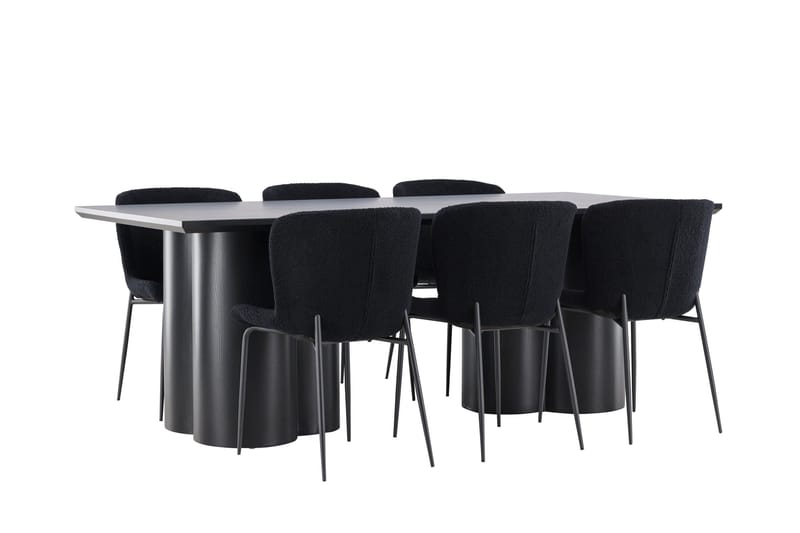 Olivia Matgrupp 210 cm Rektangulär med 6 Modesto stolar - Möbler - Matplats - Matgrupp & matbord med stolar