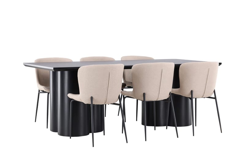 Olivia Matgrupp 210 cm Rektangulär med 6 Modesto stolar - Möbler - Matplats - Matgrupp & matbord med stolar