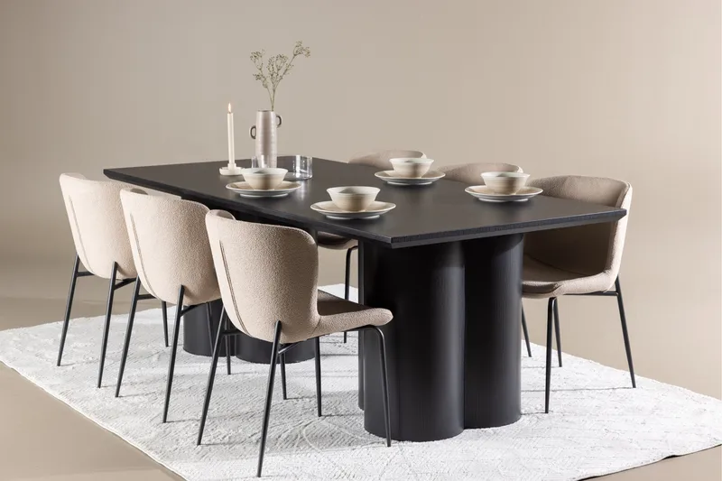 Olivia Matgrupp 210 cm Rektangulär med 6 Modesto stolar - Möbler - Matplats - Matgrupp & matbord med stolar