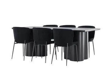 Olivia Matgrupp 210 cm Rektangulär med 6 Modesto stolar - Möbler - Matplats - Matgrupp & matbord med stolar