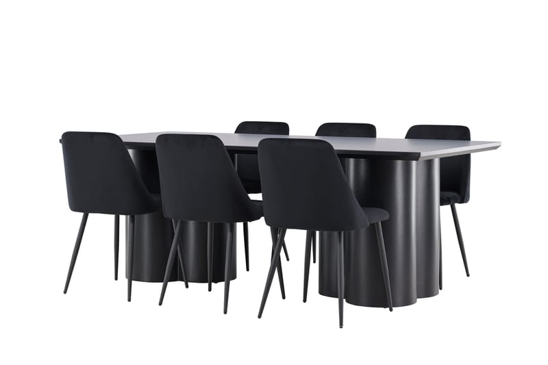 Olivia Matgrupp 210 cm Rektangulär med 6 Night stolar - Möbler - Matplats - Matgrupp & matbord med stolar