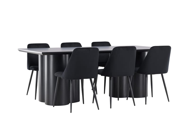 Olivia Matgrupp 210 cm Rektangulär med 6 Night stolar - Möbler - Matplats - Matgrupp & matbord med stolar