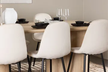 Olivia Matgrupp 210 cm Rektangulär med 6 Polar stolar - Whitewash/Beige - Möbler - Matplats - Matgrupp & matbord med stolar
