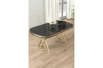 Omin Matbord 168 cm Oval - Svart Marmor/Guld - Möbler - Matplats - Matbord & köksbord