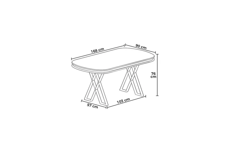 Omin Matbord 168 cm Rektangulär - Vit Marmor/Krom - Möbler - Matplats - Matbord & köksbord