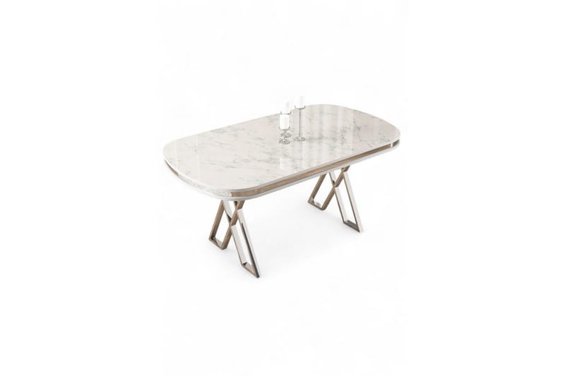 Omin Matbord 168 cm Rektangulär - Vit Marmor/Krom - Möbler - Matplats - Matbord & köksbord