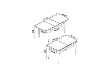 Ostwerwal Matbord 132 cm Rektangulär - Brun - Möbler - Matplats - Matbord & köksbord