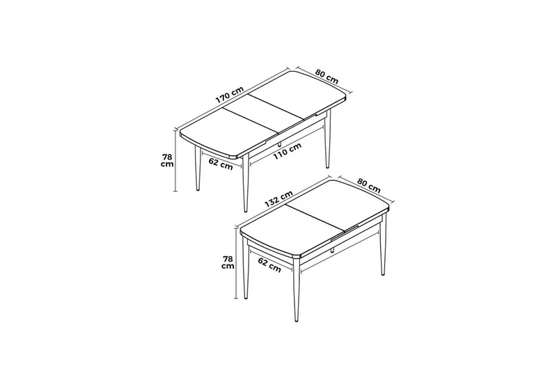 Ostwerwal Matbord 132 cm Rektangulär - Svart - Möbler - Matplats - Matbord & köksbord