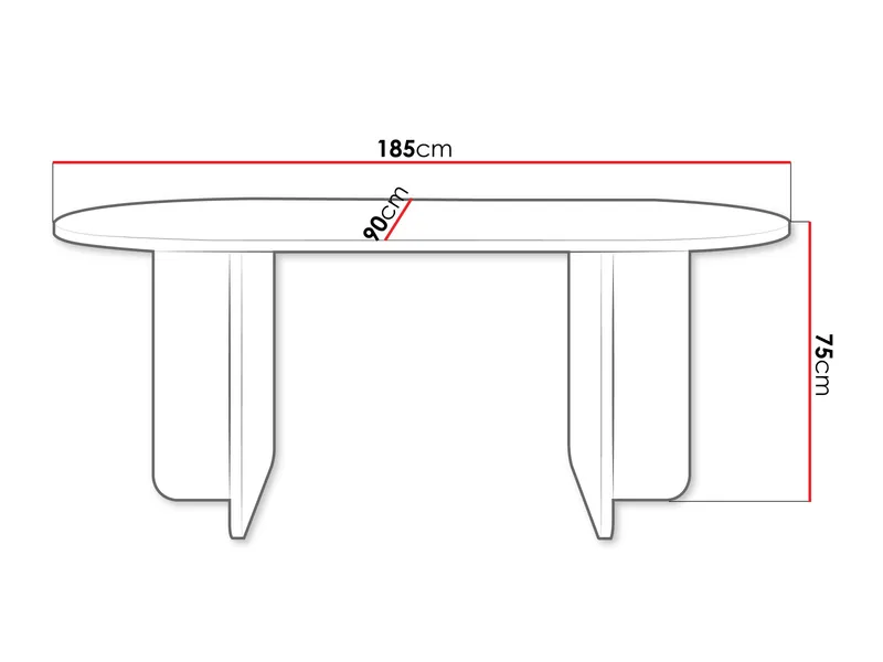 Ovren Avlångt Matbord 185 cm i Trä - Beige - Möbler - Matplats - Matbord & köksbord