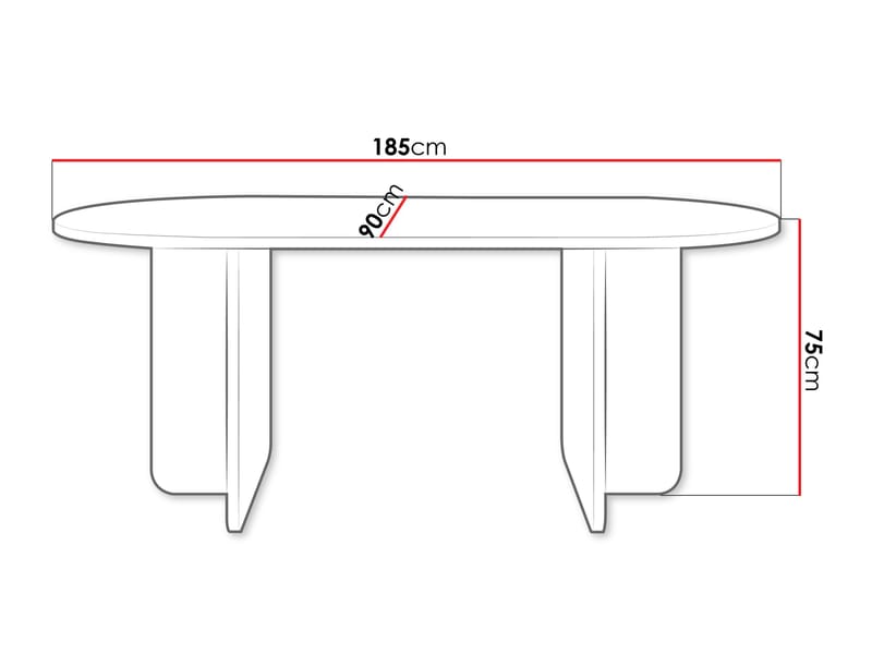 Ovren Matbord 185 cm - brun - Möbler - Matplats - Matbord & köksbord