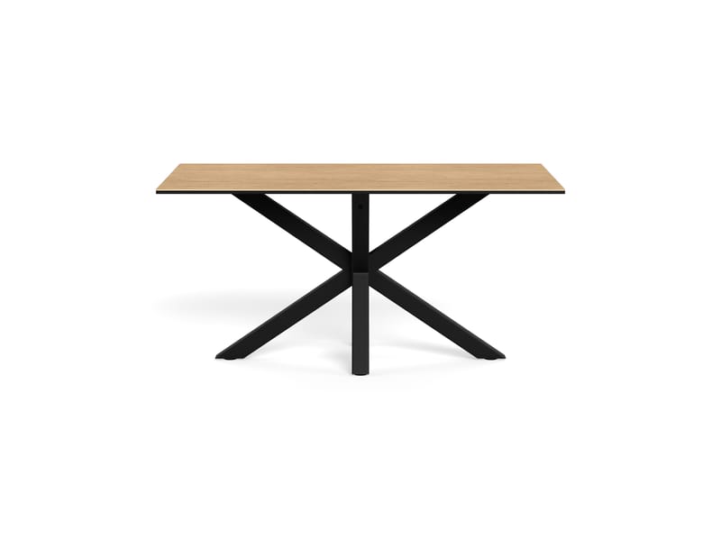 Parkins Rektangulärt Matbord 160 cm i Glas med Keramikskiva, Ek- och Metallutseende - Svart - Möbler - Matplats - Matbord & köksbord