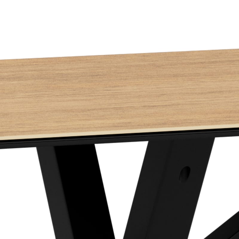 Parkins Rektangulärt Matbord 160 cm i Glas med Keramikskiva, Ek- och Metallutseende - Svart - Möbler - Matplats - Matbord & köksbord
