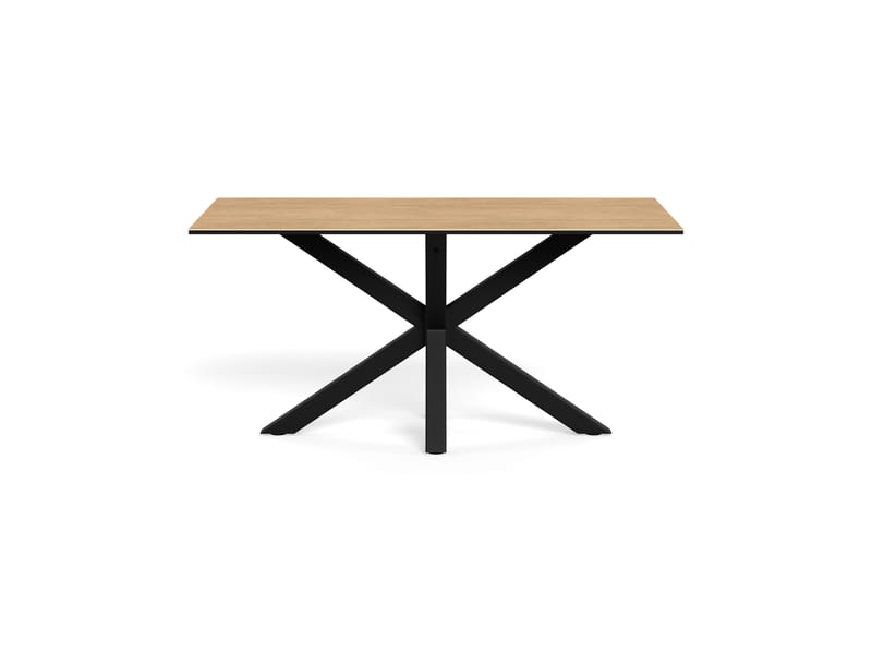 Parkins Rektangulärt Matbord 160 cm i Glas med Keramikskiva, Ek- och Metallutseende - Svart - Möbler - Matplats - Matbord & köksbord