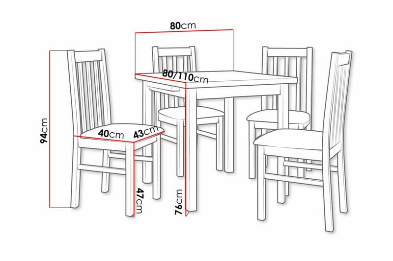 Patrickswell Matgrupp Beige/Vit - Matgrupp & matbord med stolar
