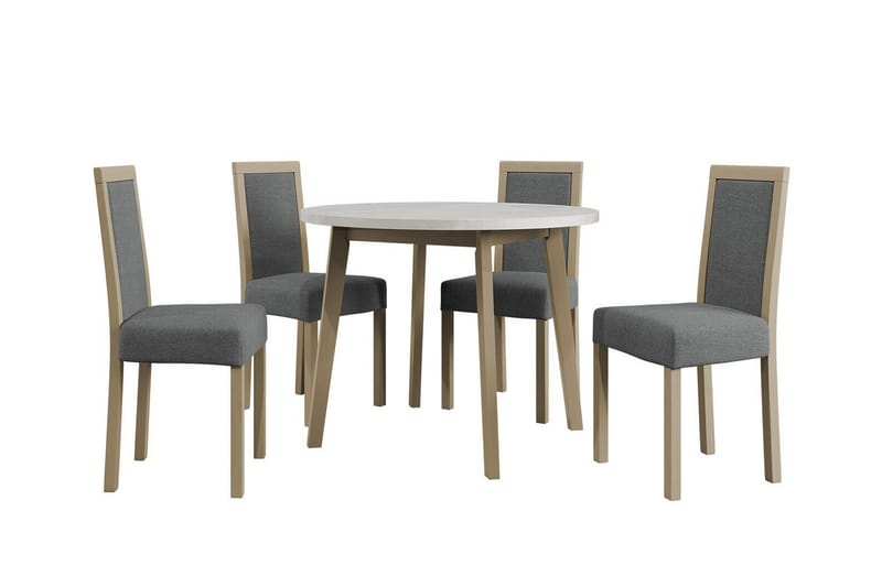 Patrickswell Matgrupp Brun/Grå/Vit - Matgrupp & matbord med stolar