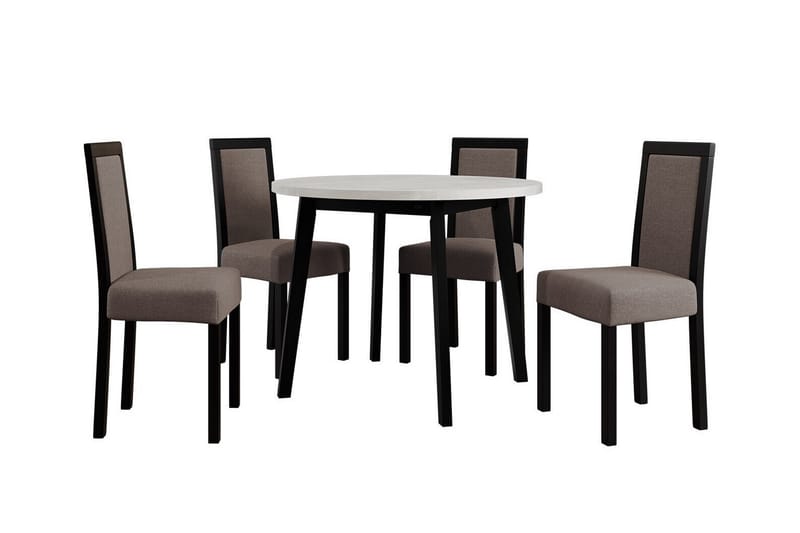 Patrickswell Matgrupp Brun/Svart/Vit - Matgrupp & matbord med stolar