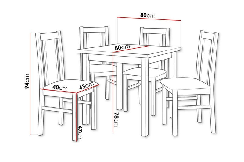 Patrickswell Matgrupp Brun/Vit - Matgrupp & matbord med stolar