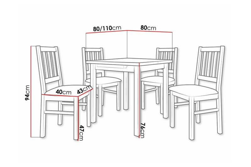 Patrickswell Matgrupp Grå/Brun - Matgrupp & matbord med stolar