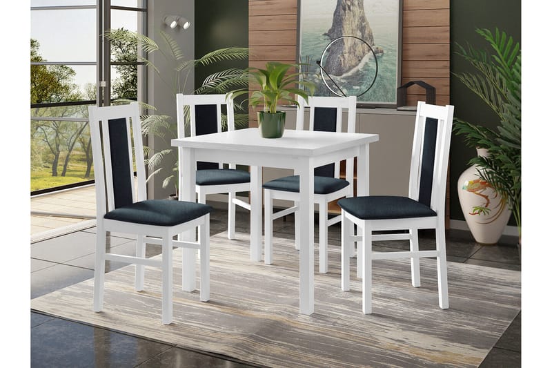 Patrickswell Matgrupp Mörkgrå/Vit - Matgrupp & matbord med stolar
