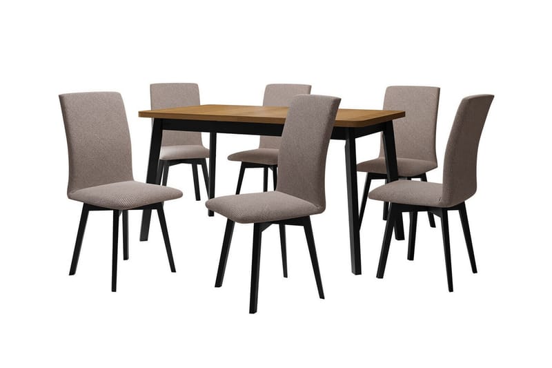 Patrickswell Matgrupp Svart/Brun - Matgrupp & matbord med stolar
