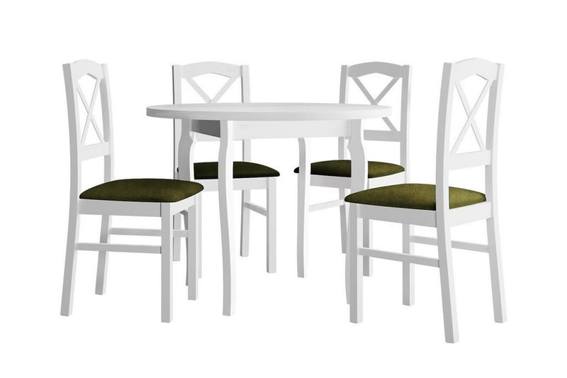 Patrickswell Matgrupp Vit/Grön - Matgrupp & matbord med stolar