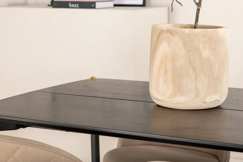 Pelle Matgrupp 190 cm Rektangulär med 6 Velvet stolar - Beige - Möbler - Matplats - Matgrupp & matbord med stolar