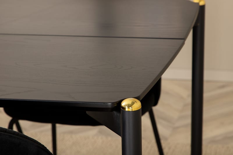 Pelle Matgrupp 190 cm Rektangulär med 6 Wrinkles stolar - Svart - Möbler - Matplats - Matgrupp & matbord med stolar