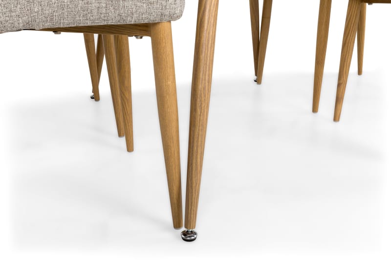 PESO Matbord + 4 CASPIAN Stol Ljusgrå/Vit - Matgrupp & matbord med stolar