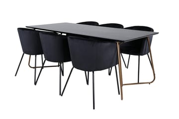 Petra Matbord 190 cm med 6 Berit Karmstol med Armstöd - Möbler - Matplats - Matgrupp & matbord med stolar