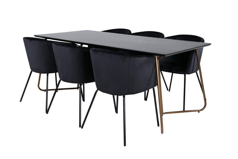 Petra Matbord 190 cm med 6 Berit Karmstol med Armstöd - Möbler - Matplats - Matgrupp & matbord med stolar