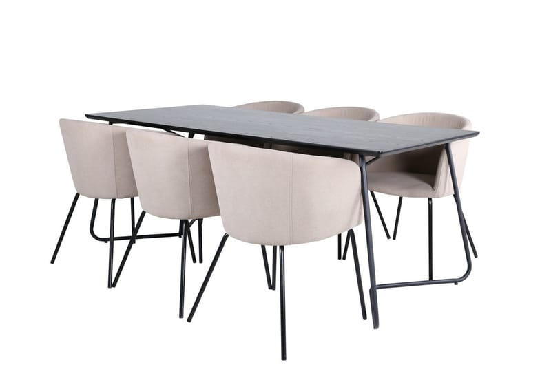 Petra Matbord 190 cm med 6 Berit Karmstol med Armstöd - Möbler - Matplats - Matgrupp & matbord med stolar