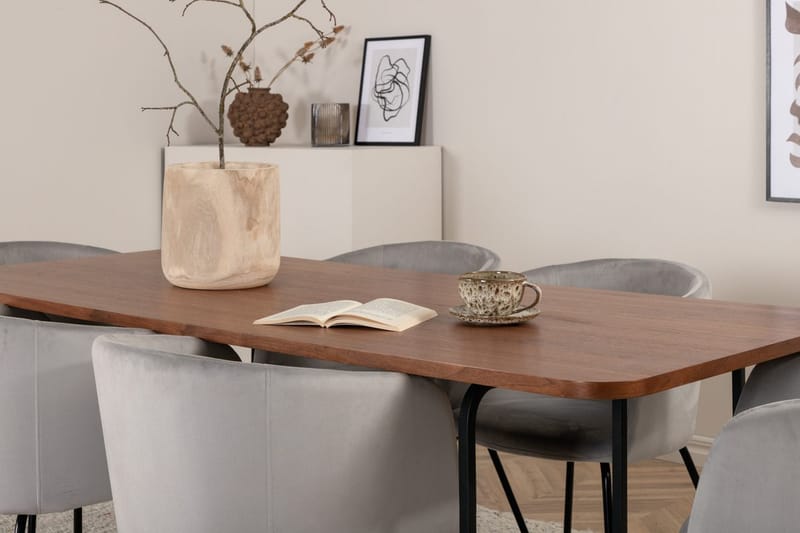 Petra Matbord 190 cm med 6 Berit Karmstol med Armstöd - Möbler - Matplats - Matgrupp & matbord med stolar