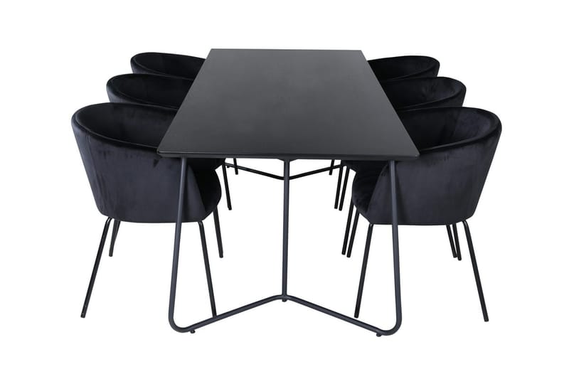 Petra Matbord 190 cm med 6 Berit Karmstol med Armstöd - Möbler - Matplats - Matgrupp & matbord med stolar