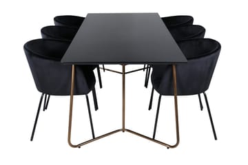Petra Matbord 190 cm med 6 Berit Karmstol med Armstöd - Möbler - Matplats - Matgrupp & matbord med stolar