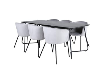 Petra Matbord 190 cm med 6 Berit Karmstol med Armstöd - Möbler - Matplats - Matgrupp & matbord med stolar