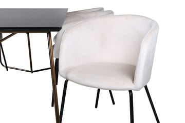 Petra Matbord 190 cm med 6 Berit Karmstol Sammet med Armstöd - Möbler - Matplats - Matgrupp & matbord med stolar