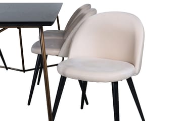 Petra Matbord 190 cm med 6 Velvet Stitches Matstol - Möbler - Matplats - Matgrupp & matbord med stolar
