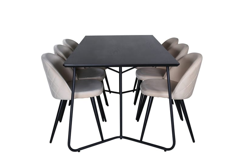 Petra Matbord 190 cm med 6 Velvet Stitches Matstol - Möbler - Matplats - Matgrupp & matbord med stolar