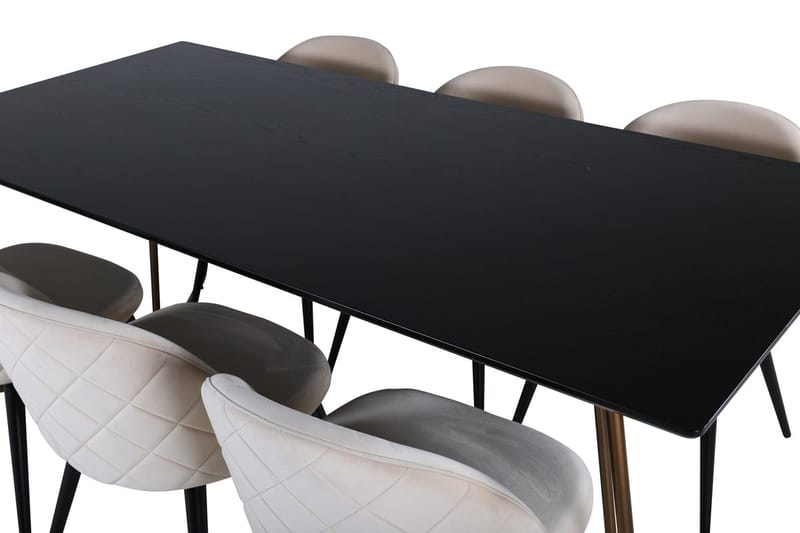 Petra Matbord 190 cm med 6 Velvet Stitches Matstol - Möbler - Matplats - Matgrupp & matbord med stolar