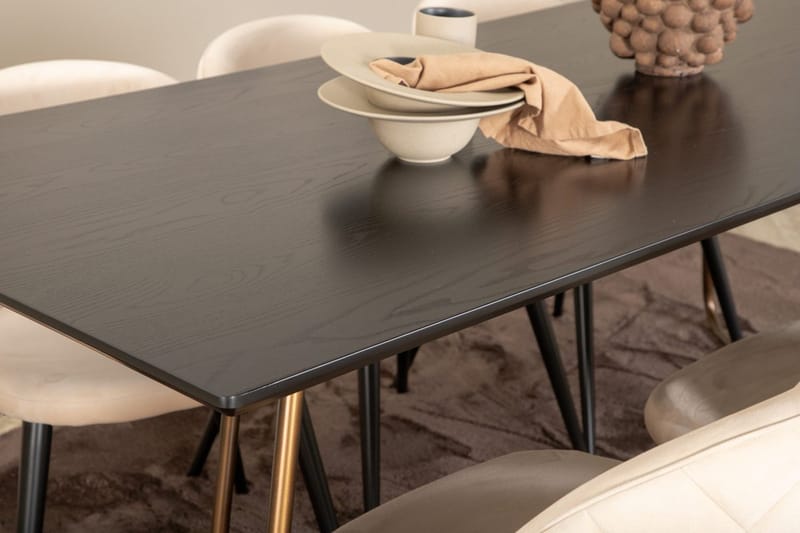 Petra Matbord 190 cm med 6 Velvet Stitches Matstol - Möbler - Matplats - Matgrupp & matbord med stolar