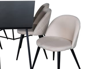 Petra Matbord 190 cm med 6 Velvet Stitches Matstol - Möbler - Matplats - Matgrupp & matbord med stolar