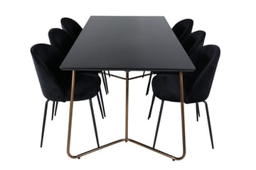 Petra Matbord 190 cm med 6 Wrinkles Matstol - Möbler - Matplats - Matgrupp & matbord med stolar
