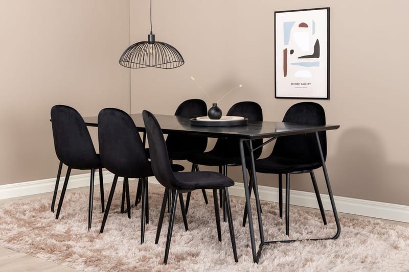 Petra Matbord 190 cm med 6 Polar Köksstol - Möbler - Matplats - Matgrupp & matbord med stolar